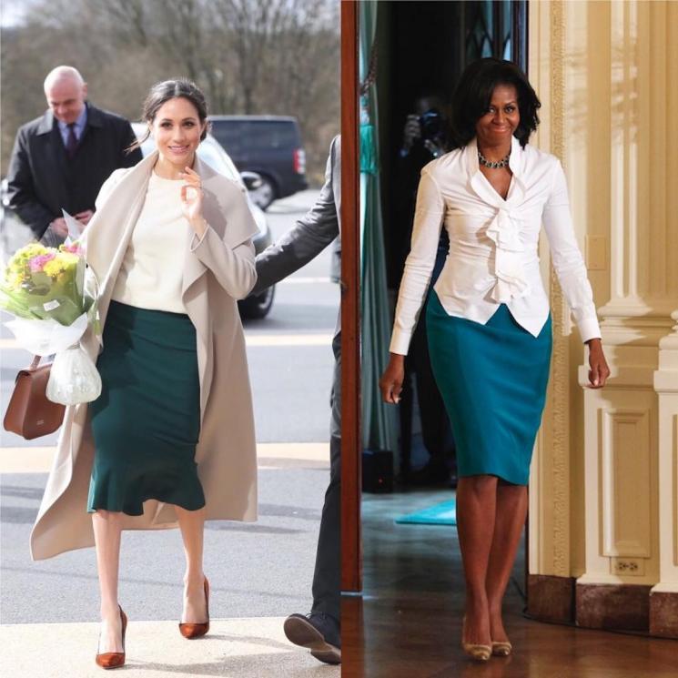 Meghan Markle dan Michelle Obama punya selera fashion yang sama. (Instagram/@dresslikeaduchess)