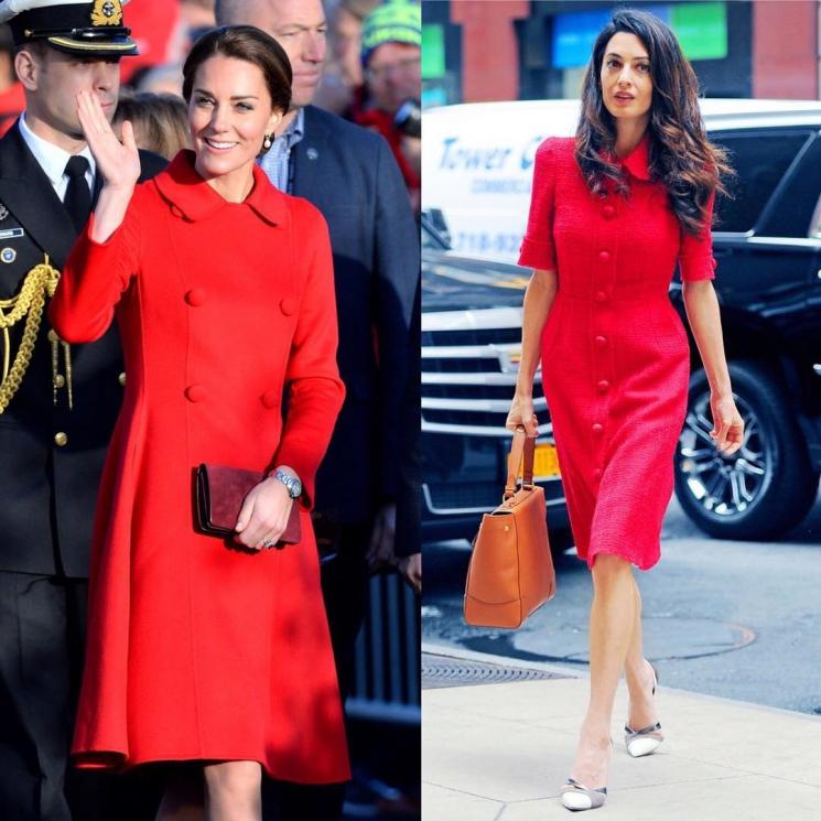 Kate Middleton dan Amal Clooney pakai baju mirip. (Instagram/@dresslikeaduchess)