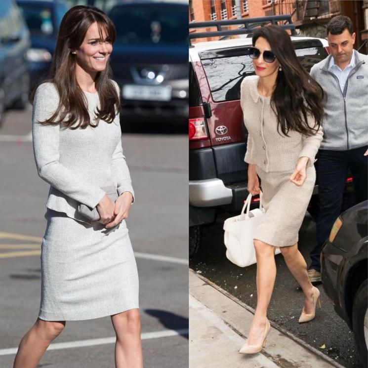 Kate Middleton dan Amal Clooney pakai baju mirip. (Instagram/@dresslikeaduchess)