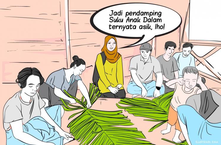 Ilustrasi pendampingan Suku Anak Dalam Jambi. (DewiKu.com/Ema Rohimah)