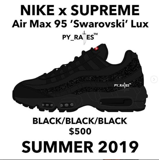 Supreme x Nike Air Max 95 Lux "Swarovski". (Instagram/@py_rates_)
