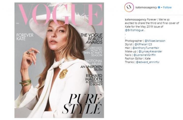Kate Moss Pose Topless di Usia 45 Tahun. (Instagram/@katemossagency)