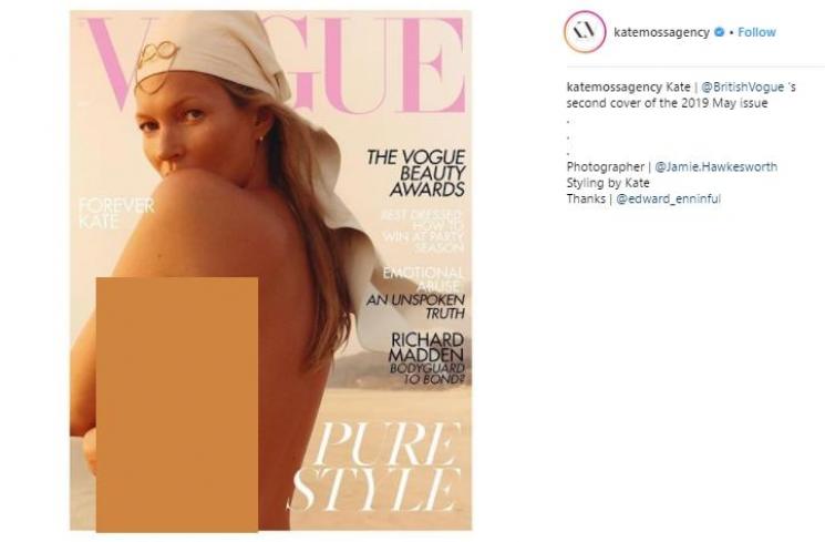 Kate Moss Pose Topless di Usia 45 Tahun. (Instagram/@katemossagency)