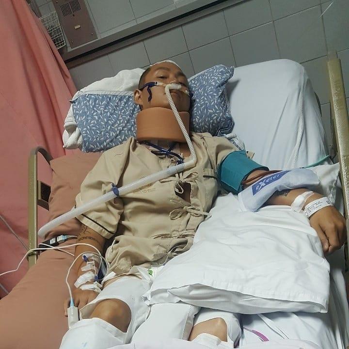 Kondisi KK pasca kecelakaan parah di Thailand. (Instagram/koreantopclass)