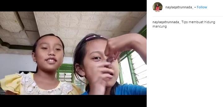 Bocah Ini Bikin Tips Membuat Hidung Mancung. (Instagram/@naylaqatrunnada_)