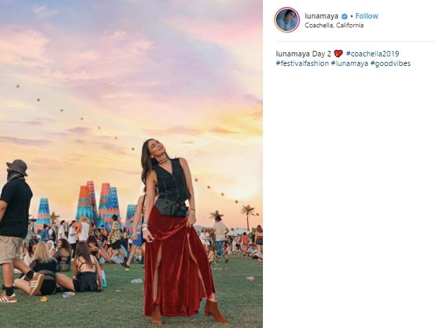 Keseruan Luna Maya Nonton Coachella di Amerika. (Instagram/@lunamaya)