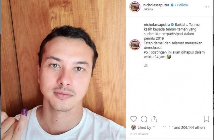 Nicholas Saputra. (Instagram/@nicholassaputra)