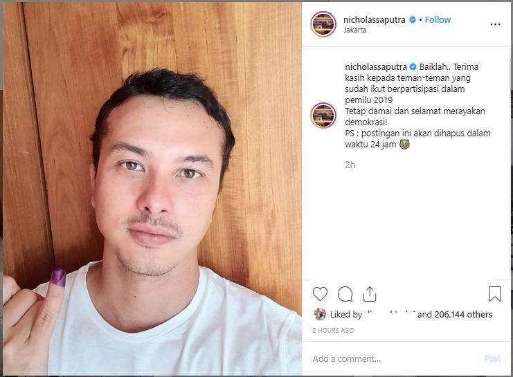 Nicholas Saputra. (Instagram/@nicholassaputra)