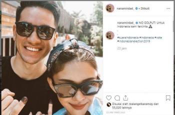 Pose Mesra dengan Pasangan, Begini Gaya Artis saat Nyoblos Pemilu 2019