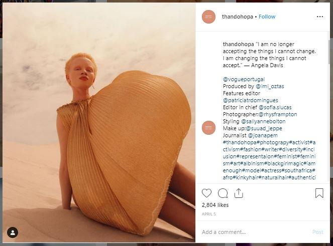 Thando Hopa. (Instagram/@thandohopa)