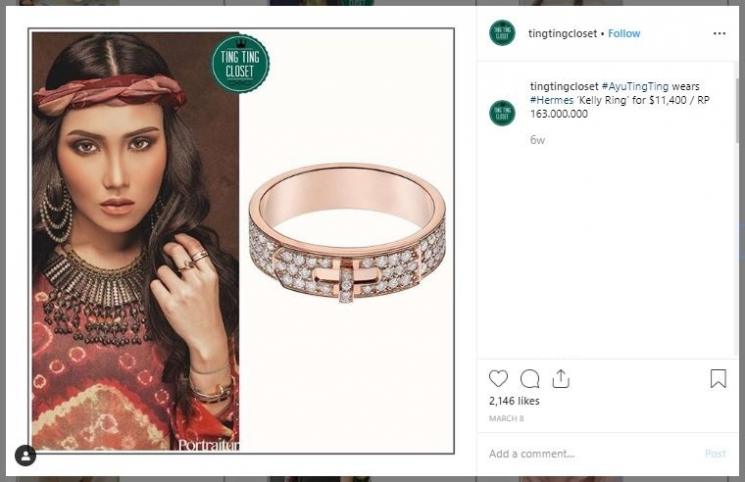 Perhiasan Ayu Ting Ting. (Instagram/@tingtingcloset)