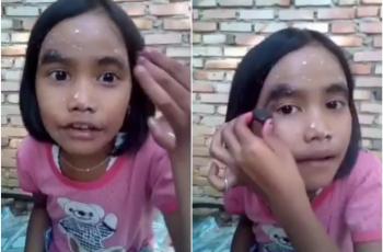 Bocah Perempuan Bikin Tutorial Makeup Ngawur, Pakai Arang