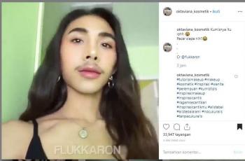 Dandan ala Beauty Influencer, Cowok Cantik Berkumis Bikin Netizen Salfok