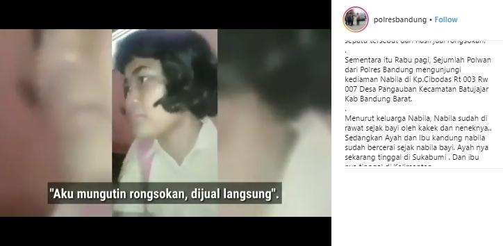 Dibully, Gadis Kecil Ini Didatangi Anggota Polres Bandung. (Instagram/@polresbandung)