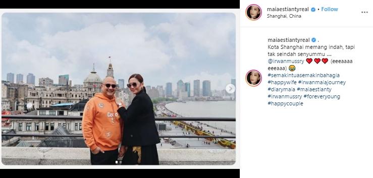 Gombalan Romantis Maia Estianty untuk Irwan Mussry. (Instagram/@maiaestiantyreal)