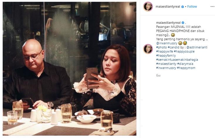 Gombalan Romantis Maia Estianty untuk Irwan Mussry. (Instagram/@maiaestiantyreal)