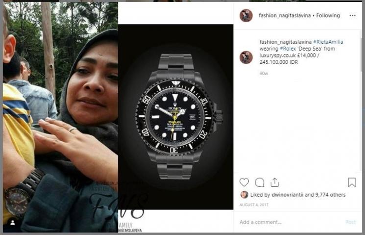 Jam tangan mewah ibu Nagita Slavina. (Instagram/@fashion_nagitaslavina)