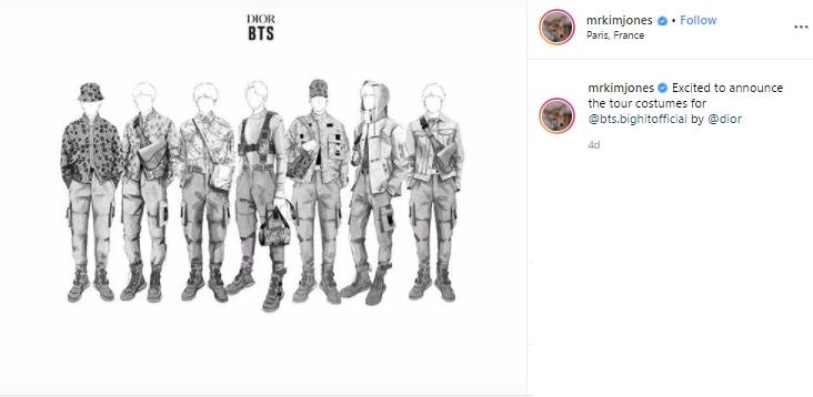 Rilis Sketsa, Dior Rancang Kostum Tur untuk BTS. (Instagram/@mrkimjones)