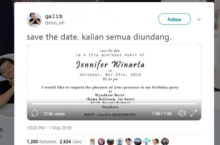 Video Undangan Ulang Tahun Crazy Rich Surabayan Ini Viral. (Twitter/@mas_aih)