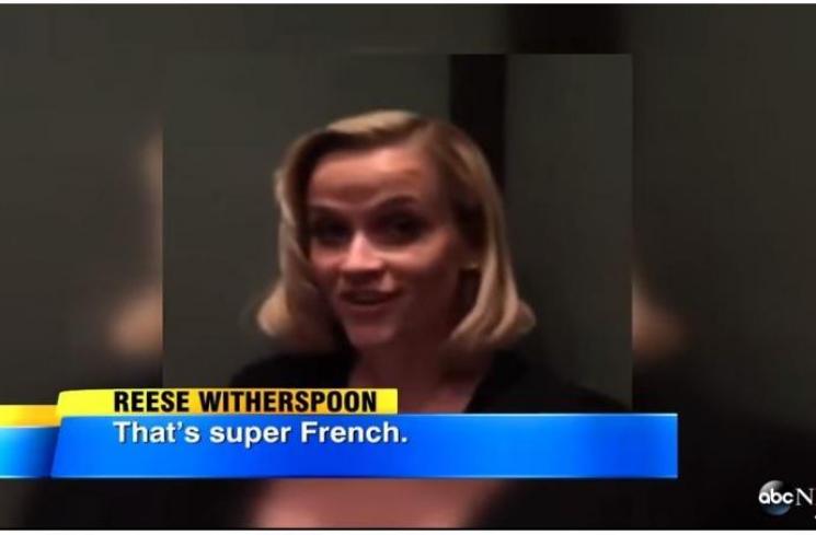 Reese Witherspoon ketika kesulitan menyebut nama belakang Cara Delevingne. (Youtube/ABC News)