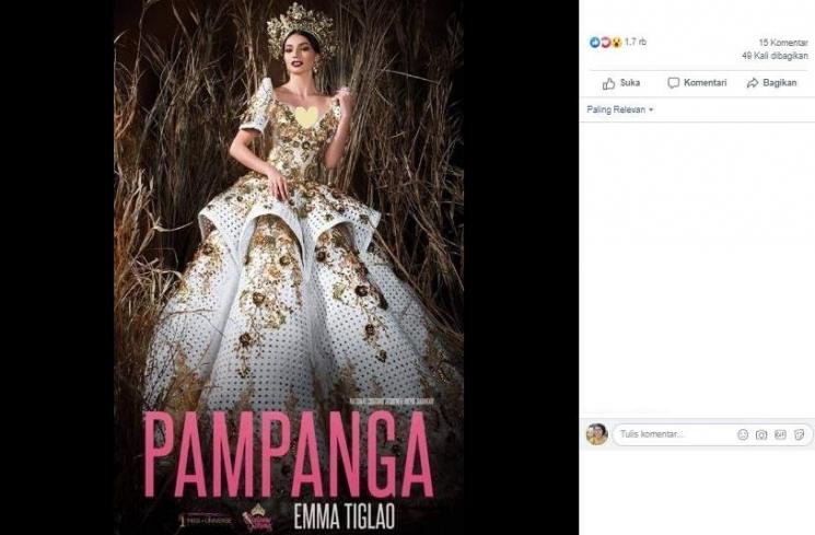 Emma Mary Tiglao pakai baju buatan narapidana. (Facebook/BJMP Angeles District Jail)