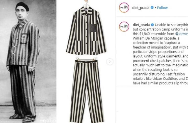 Mirip Seragam Tahanan Nazi, Baju Rp 28 Juta Ini Tuai Kontroversi. (Instagram/@diet_prada)