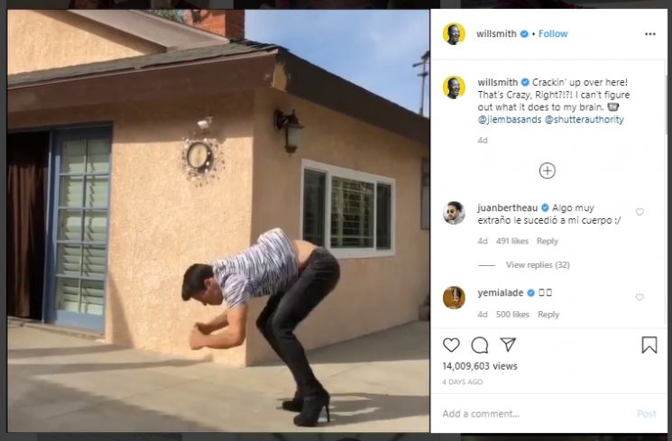 Viral video backflip dengan high heels. (Instagram/@willsmith)