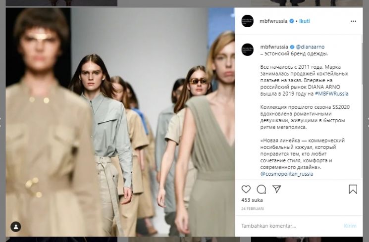Mercedes-Benz Fashion Week Russia 2020 resmi dibatalkan. (Instagram/@mbfwrussia)