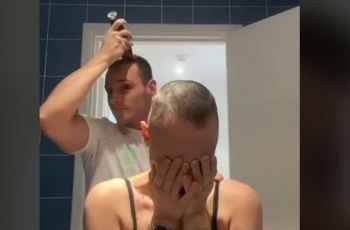 Viral, Pria Cukur Rambut hingga Botak demi Temani Pacar yang Sakit Parah