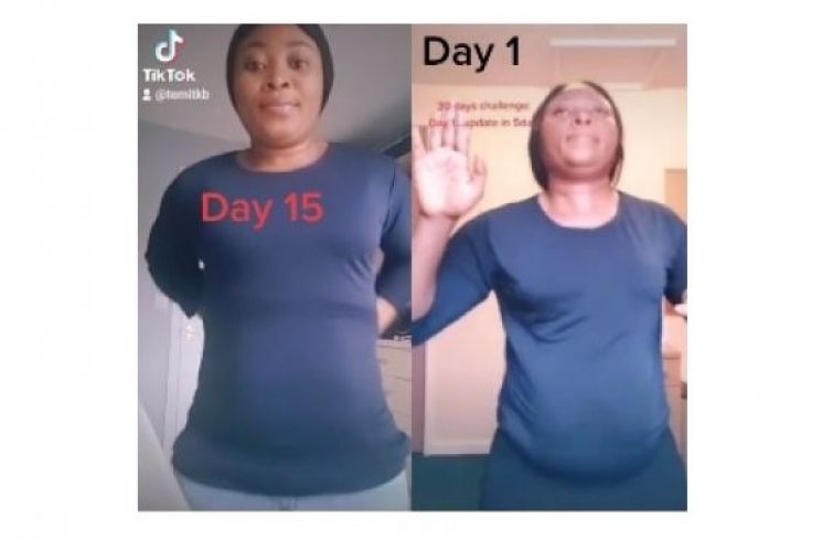 Goyang kejang-kejang, perempuan ini berhasil kecilkan perut dalam 15 hari. (TikTok)