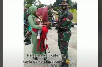 LDR karena Punya Suami TNI, Viral Momen Reuni Keluarga Ini Bikin Haru