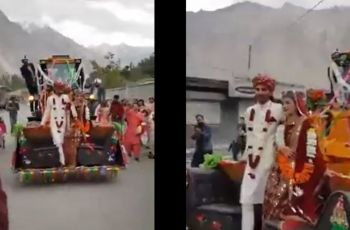 Jadi Sorotan, Pasangan Pengantin Ini Naik Buldoser untuk Rayakan Pernikahan