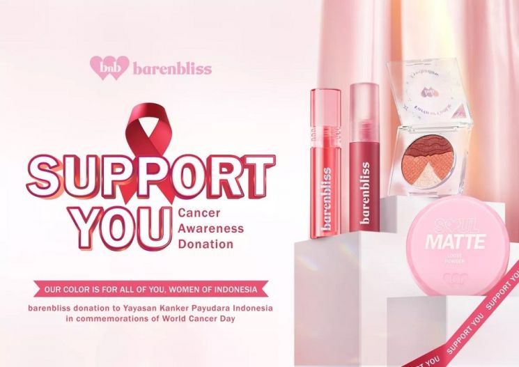 barenbliss memberikan dukungan untuk perempuan pengidap kanker melalui donasi kepada Yayasan Kanker Payudara Indonesia. (Istimewa)