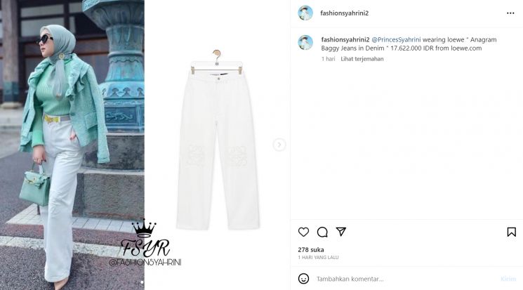 Koleksi celana panjang Syahrini. (Instagram/fashionsyahrini2)