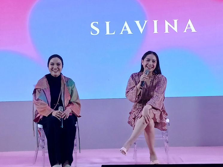 Nagita Slavina saat rilis koleksi wewangian bertajuk SLAVINA. (Fajar Ramadhan/Dewiku)