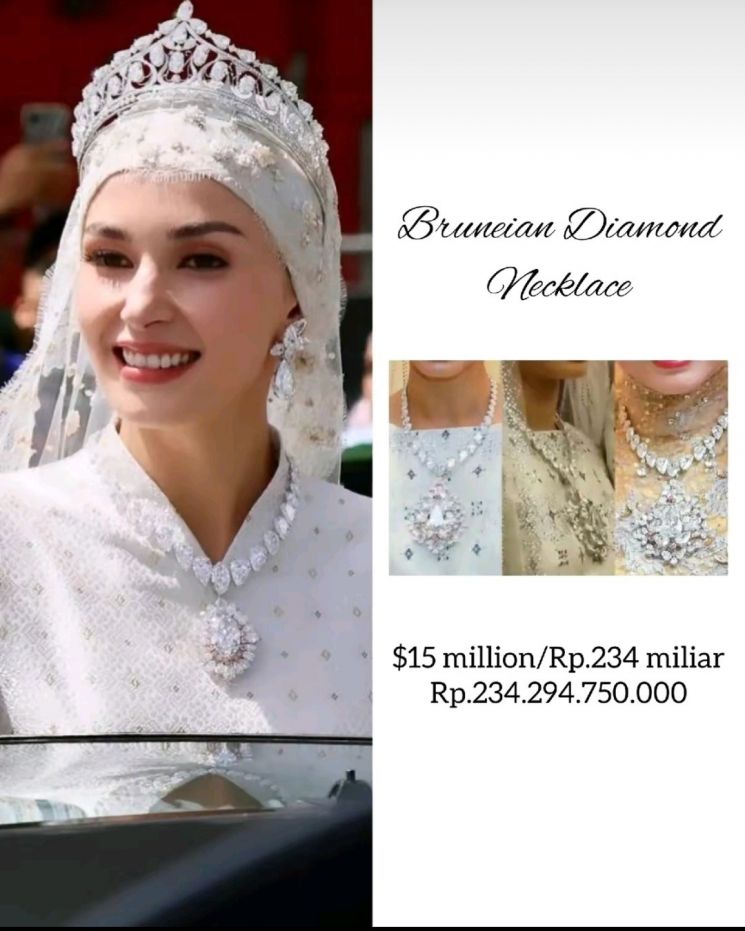 Harga Perhiasan Berlian Pernikahan Anisha Rosnah. (TikTok @rahasiavaleri)