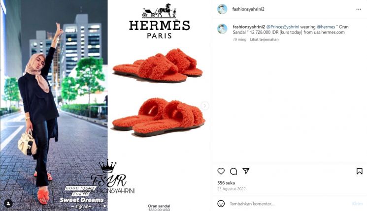 Koleksi sandal yang dipakai Syahrini (Instagram/fashionsyahrini2)