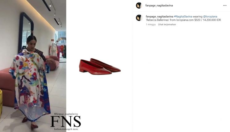 Koleksi sepatu Loro Piana yang dipakai Nagita Slavina (Instagram/fanpage_nagitaslavina)