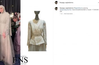 Outfit Nagita Slavina saat kondangan Aaliyah-Thariq. (Instagram/fanpage_nagitaslavina)