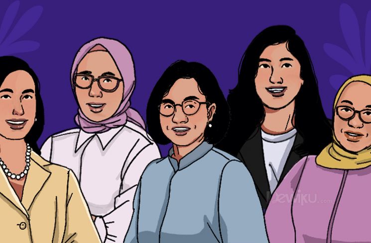 Menteri Perempuan dalam Kabinet Merah Putih. (Dewiku.com/Ema Rohimah)