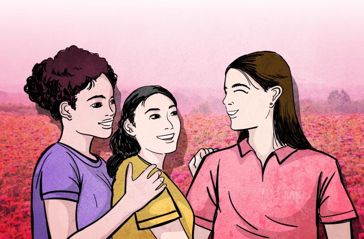 Hubungan antara kakak dan adik perempuan.(Ilustrasi: Dewiku.com/Ema Rohimah)