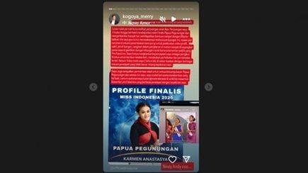 Tangkapan layar Instagram Story Merince Kogoya (instagram.com/kogoya_merry)