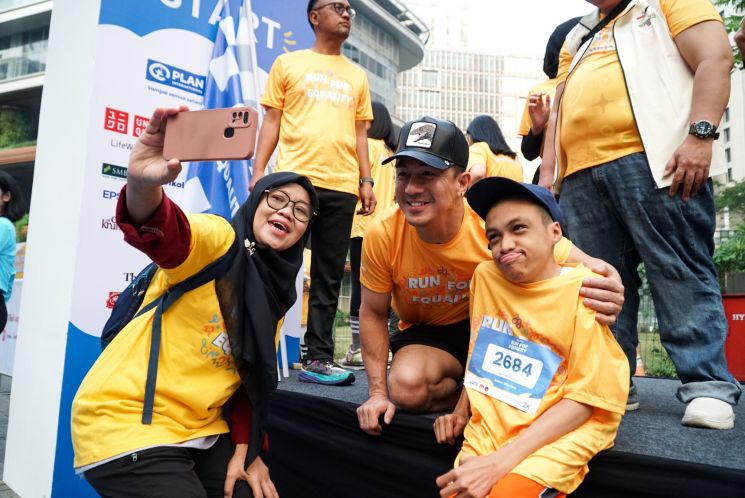 Aktor Joe Taslim di Run for Equality 2025 (Plan Indonesia)