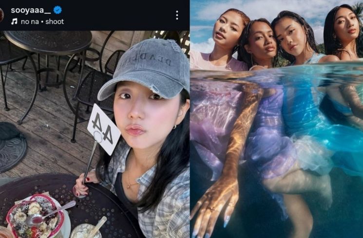 Jisoo BLACKPINK gunakan lagu “shoot” milik no na pada postingan Instagram-nya (kolase)