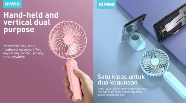 KIVEE Kipas Angin Mini Portabel KV-FA15 (instagram/kivee _official)