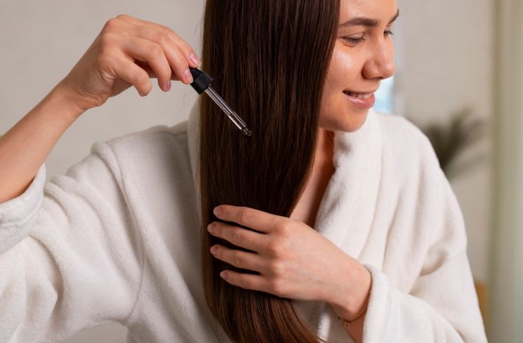 Ilustrasi pakai hair oil (Freepik/freepik)