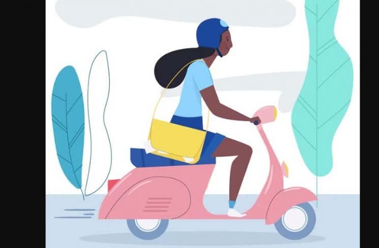 Ilustrasi motor listrik untuk perempuan. (Freepik)