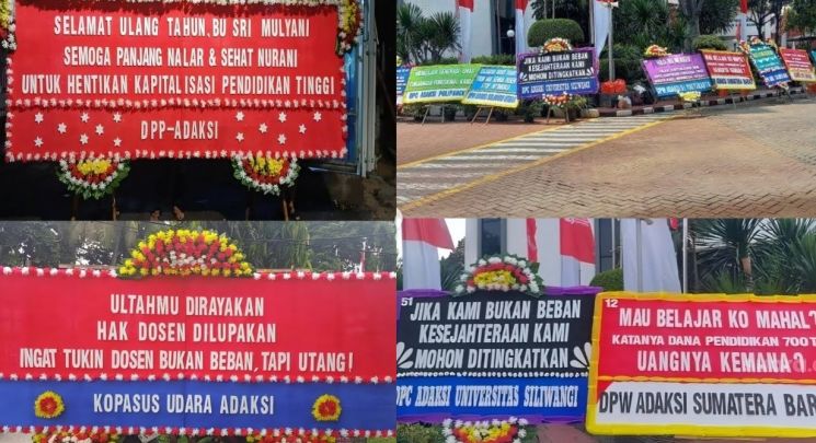 Karangan bunga berisi surat protes (Instagram/luarbioskop)