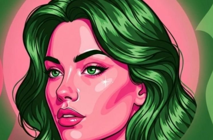 Ilustrasi foto profil brave pink hero green [AI dan Brave Pink Hero Green Lovable App]